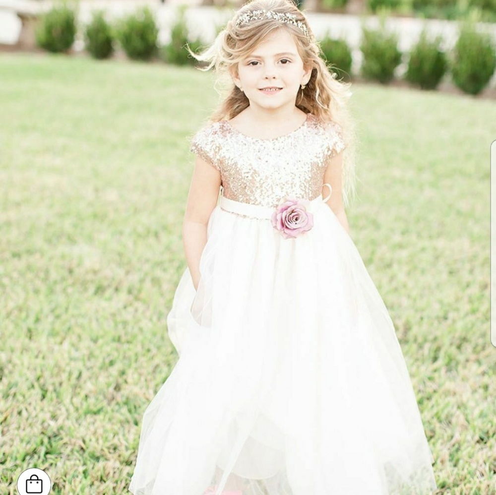 Sequins Girls Dresses in Gold or Silver